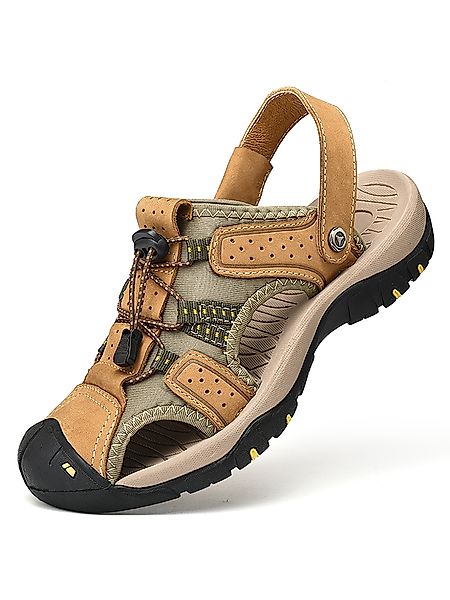 Herren Closed Toe Kuh Leder Outdoor Wanderwasser Sandalen günstig online kaufen