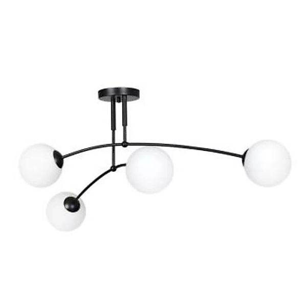 Deckenlampe Modern Schwarz Weiß Kugel Schirm 4x E14 günstig online kaufen