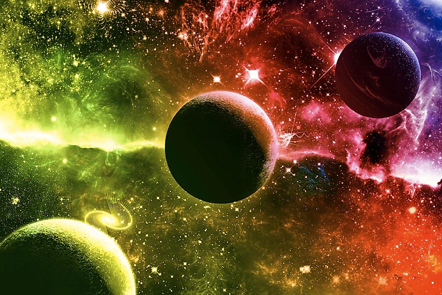 Papermoon Fototapete "PLANETEN-FUTURISTISCH WELTRAUM MOON GALAXIE UNIVERSUM günstig online kaufen