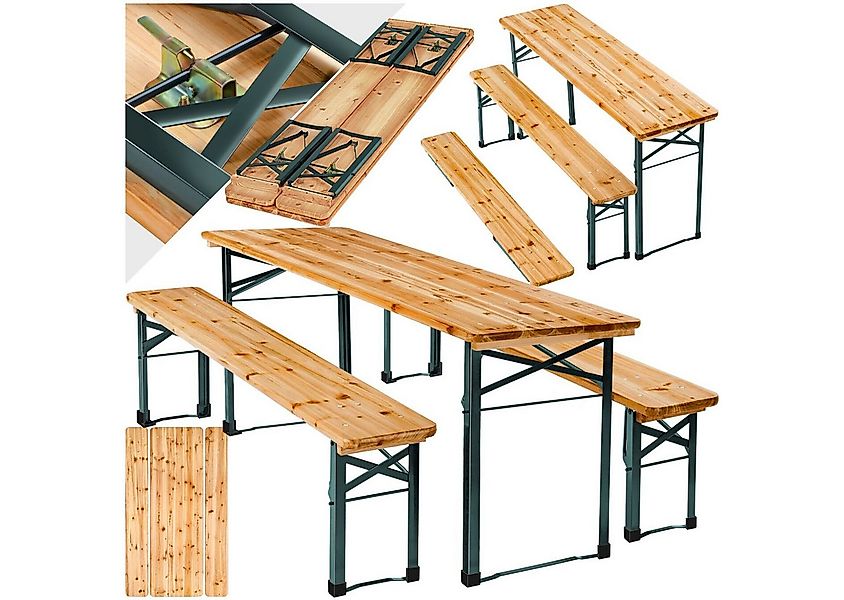 tectake Bierzeltgarnitur Festzeltgarnitur Sissi, 3-teilig, klappbar, robust günstig online kaufen