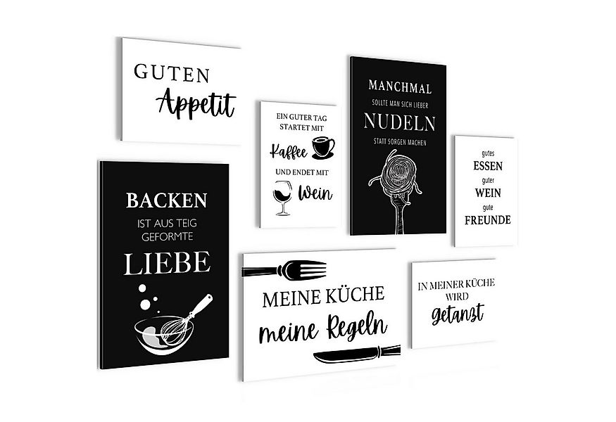 Novart Wandbild Küche Schwarz Weiss Esszimmer Küchenbilder Set günstig online kaufen