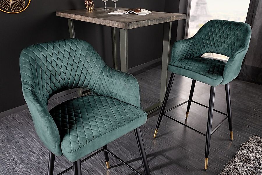 riess-ambiente Barhocker PARIS 104cm petrol (Einzelartikel, 1 St), Samt · m günstig online kaufen