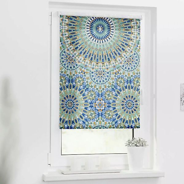 Verdunkelungsrollo Orientalisch blau B/L: ca. 100x150 cm günstig online kaufen