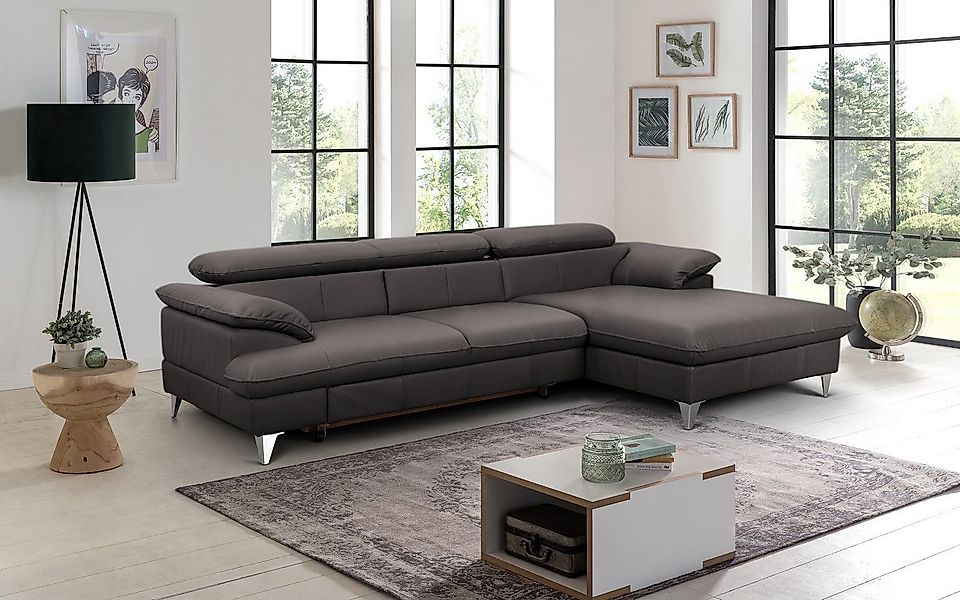 COTTA Ecksofa David Echtleder, Echtleder mit Schlaffunktion & Bettkasten günstig online kaufen