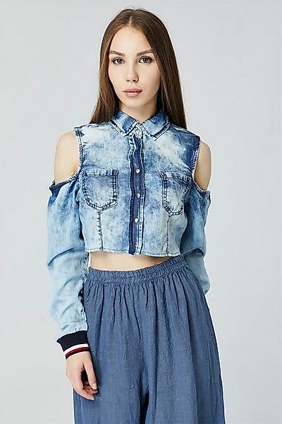 HomeStore Hemdbluse Denim Crop Shirt - Denim Crop Hemd günstig online kaufen