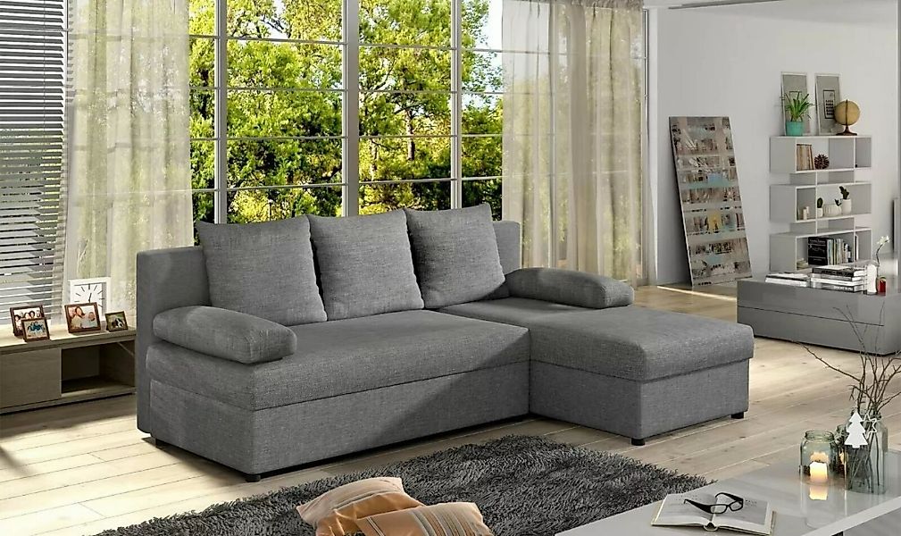 JVmoebel Ecksofa Design Sofa L-Form Couch Polster Schlafsofa Bettfunktion C günstig online kaufen