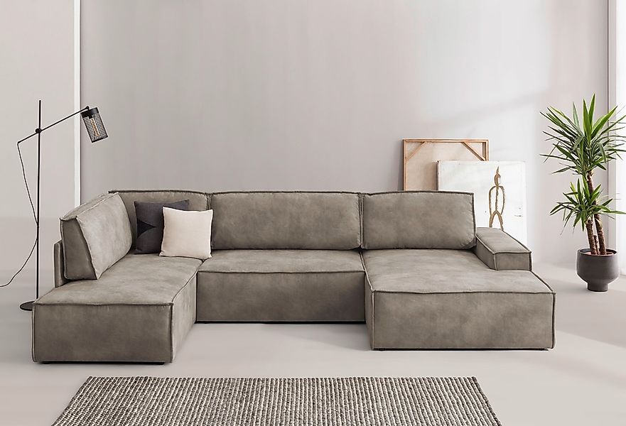 Home affaire Wohnlandschaft "SHERWOOD 329 cm, U-Form, Schlafsofa,", Schlaff günstig online kaufen