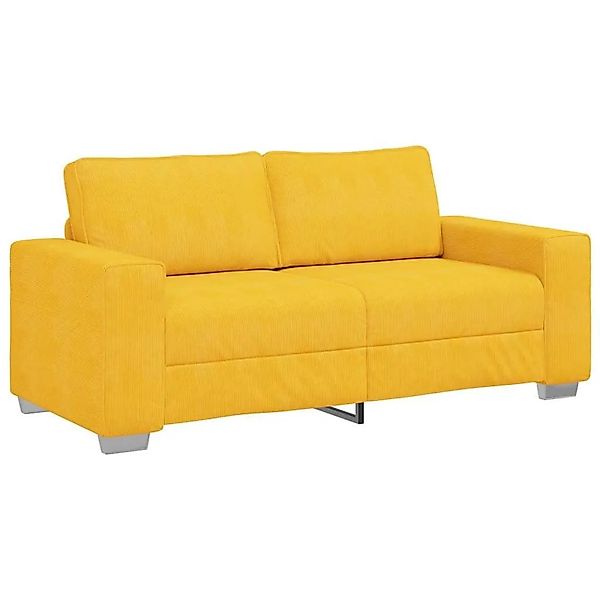 vidaXL Zweisitzer-Sofa Hellgelb 140 cm Cordstoff 4105205 günstig online kaufen