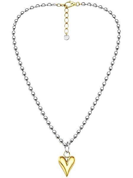 BS Schmuckdesign Kette mit Anhänger Halskette Damen Herzanhänger Bicolor Ku günstig online kaufen