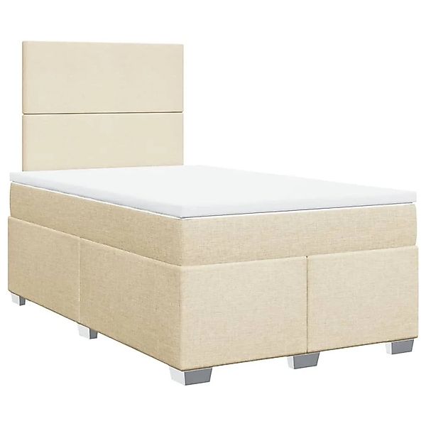 vidaXL Boxspringbett mit Matratze Creme 120x200 cm Stoff 3292753 günstig online kaufen