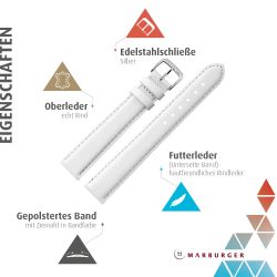 MARBURGER Uhrenarmband 10mm Leder XL Extra günstig online kaufen