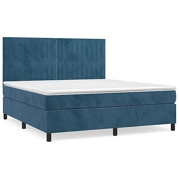 vidaXL Boxspringbett, Boxbett mit Matratze Dunkelblau 180x200 cm Samt günstig online kaufen