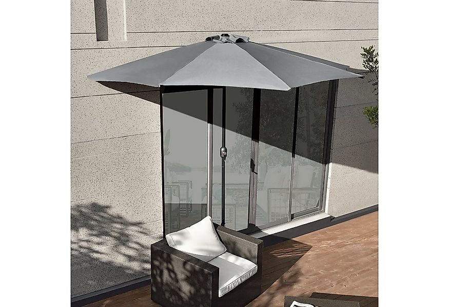 casa.pro Sonnenschirm, »Eger« Halbschirm Kurbelschirm 230x300x150cm Grau günstig online kaufen