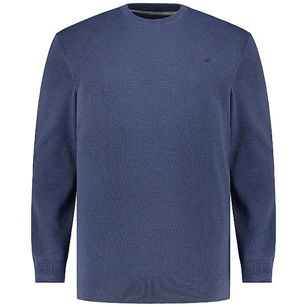 Lerros Rundhalspullover aus Baumwolle Farbe blau Größe: 4XL günstig online kaufen