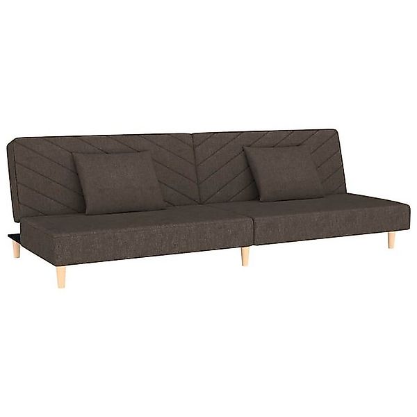 vidaXL Sofa Schlafsofa 2-Sitzer mit 2 Kissen Braun Stoff günstig online kaufen