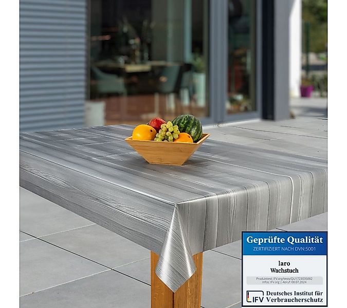 laro Tischdecke Wachstuch-Tischdecken Abwaschbar Holzoptik – grau rechtecki günstig online kaufen