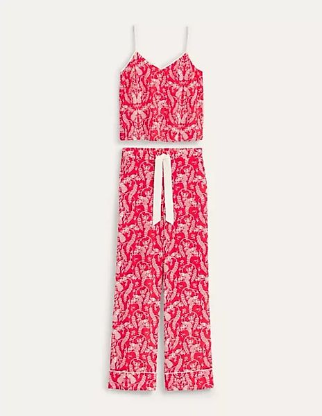 Pyjama-Set aus Seide Damen Boden, Pepperoni, Pfau günstig online kaufen