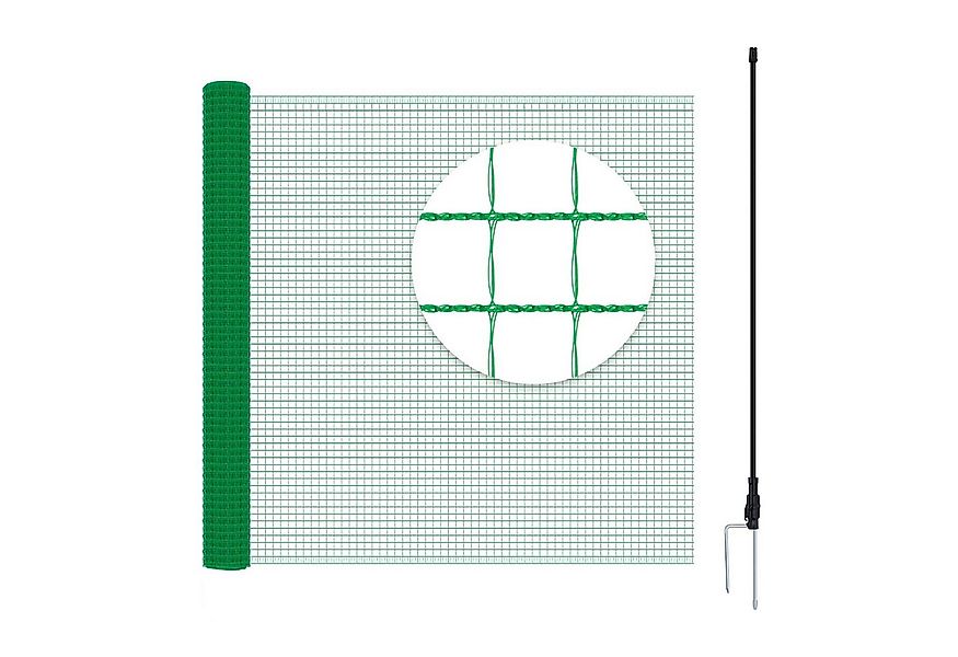 Woltu Gartenzaun, (1-St), Geflügelnetz, mobiler Zaun, 53 g/m² PE, Grün günstig online kaufen