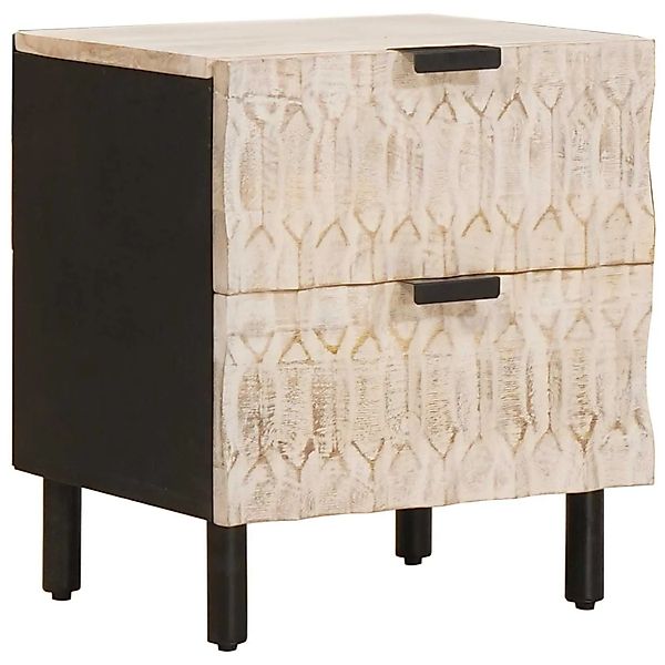 vidaXL Nachttisch Weiß 40 x 33,5 x 46 cm Massivholz Mango 4017862 günstig online kaufen