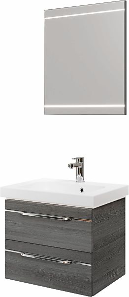 Saphir Badmöbel-Set "Balto 2-teilig Mineralmarmor-Waschtisch mit LED-Spiege günstig online kaufen