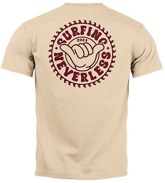 Neverless Print-Shirt Herren T-Shirt Surfing Surfer Motiv Hang Loose Sommer günstig online kaufen