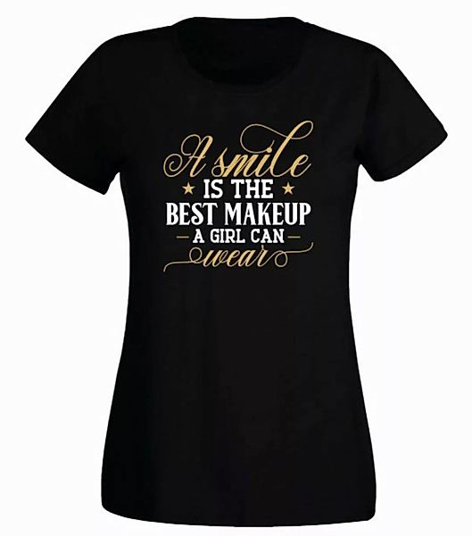 G-graphics T-Shirt A smile is the best makeup a girl can wear Slim-fit Dame günstig online kaufen