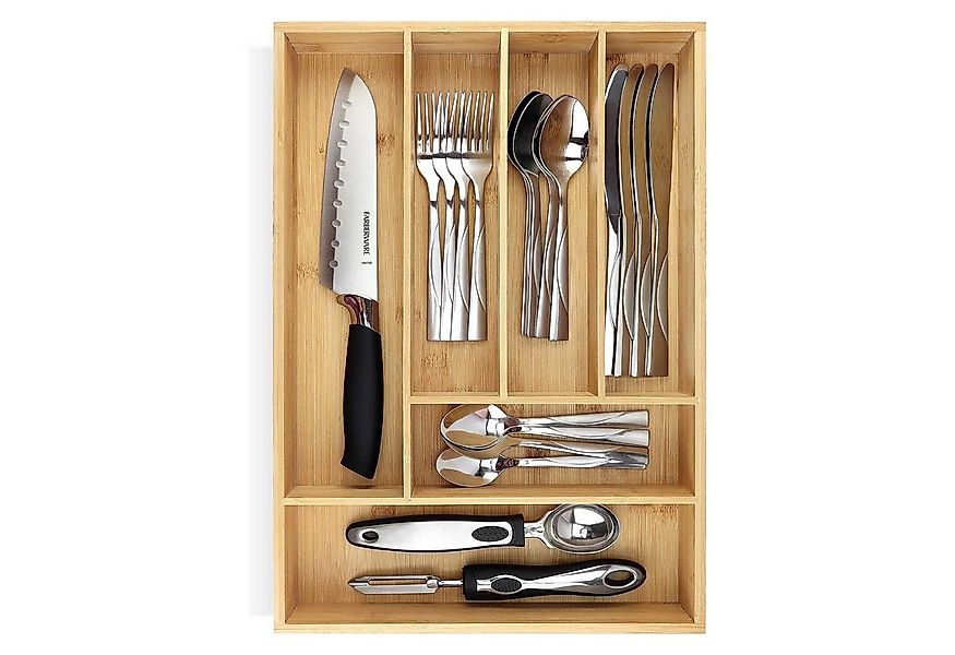 Pristine Bamboo Besteckkasten Universal Schubladeneinsatz Besteck Küche Bür günstig online kaufen