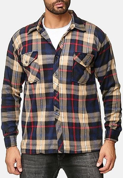 Egomaxx Langarmhemd Fleece Holzfäller Kariert Arbeiterjacke (1-tlg) MOE günstig online kaufen