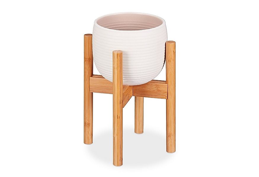 relaxdays Blumenständer Bambus verstellbar günstig online kaufen