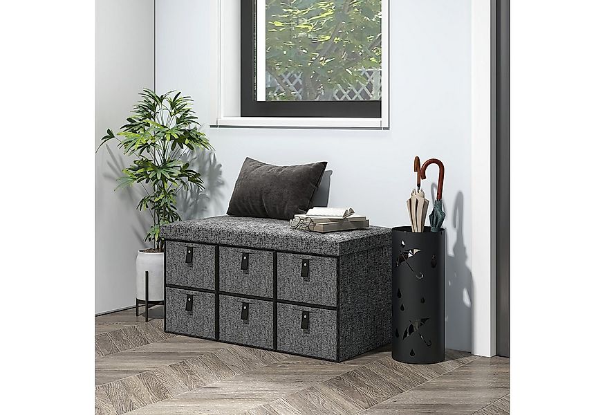 HOMCOM Schuhbank mit 6 Schubladen (Sitzbank, 1-St., Schuhregal mit Sitzfläc günstig online kaufen