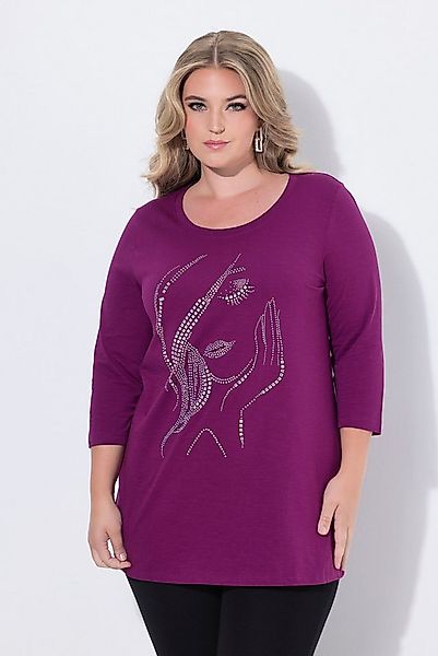 MIAMODA Longsleeve T-Shirt Classic Fit Frauen Glitzermotiv günstig online kaufen