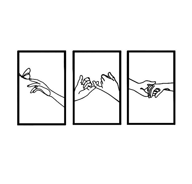 NUODWELL Wanddekoobjekt Minimalistische Linien Wanddeko,Körper Handform Met günstig online kaufen