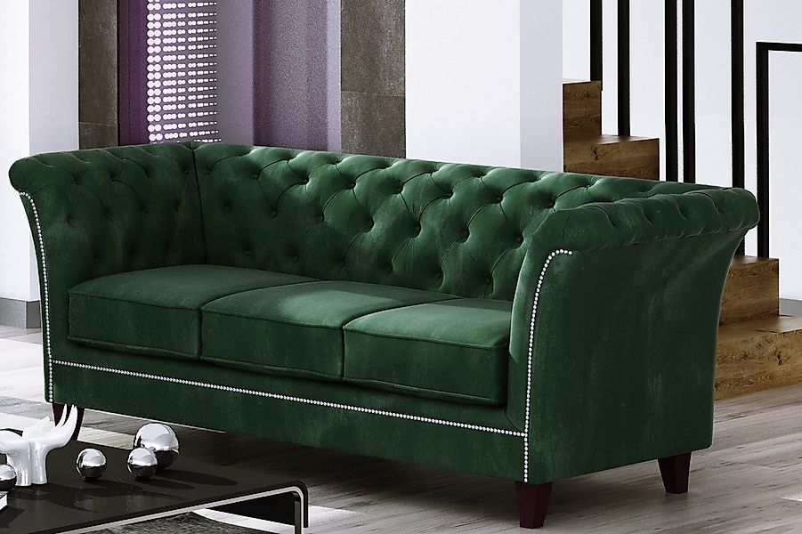 S-Style Möbel Chesterfield-Sofa 3-Sitzer Rainsburg aus günstig online kaufen