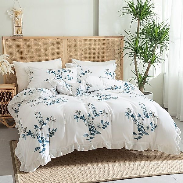 BYSURE Bettwäsche, Polyester, 3 teilig, Blumen-Bettbezug günstig online kaufen