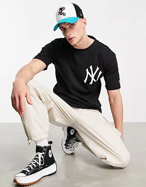 New Era – New York Yankees – Oversized-T-Shirt in Schwarz günstig online kaufen