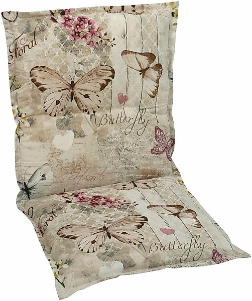 GO-DE Sesselauflage Schmetterling beige - Maße BxLxH ca.: 50 cm x 100 cm x günstig online kaufen