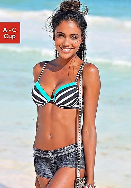 KangaROOS Push-Up-Bikini-Top Anita, im sportlichen Blockstreifendesign günstig online kaufen