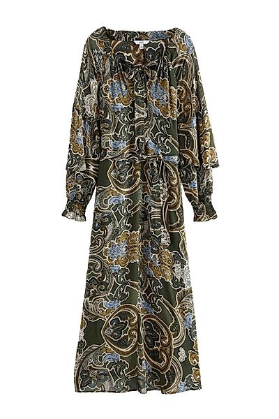 Next Maxikleid Maxikleid mit Volumenärmeln, Raffung günstig online kaufen