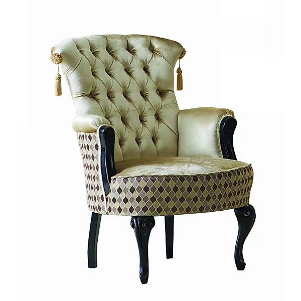 Luxus Sessel in italienischem Design Dunkelbraun und Beige günstig online kaufen