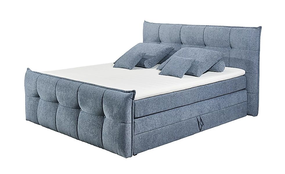 uno Boxspringbett mit Bettkasten - blau - 209 cm - 118 cm - Betten > Boxspr günstig online kaufen