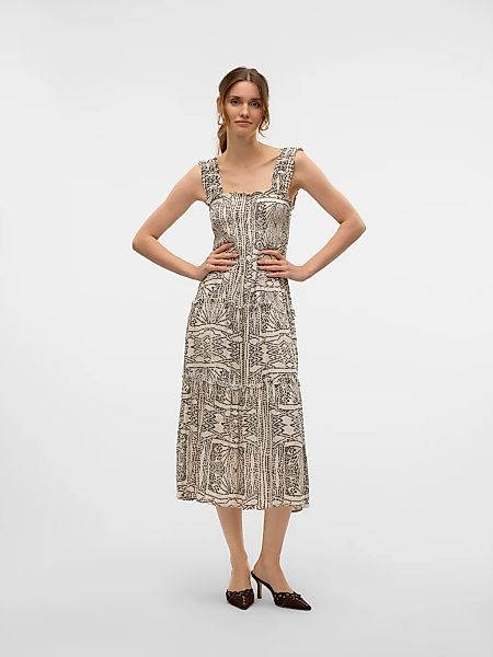 Vero Moda Sommerkleid VMMENNY SL SMOCK CALF DRESS WVN GA Viskose, regular f günstig online kaufen
