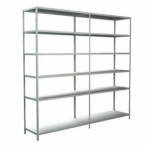 Schulte Steck-Grund-/Anbauregal 230 cm x 240 cm x 50 cm Weiß günstig online kaufen