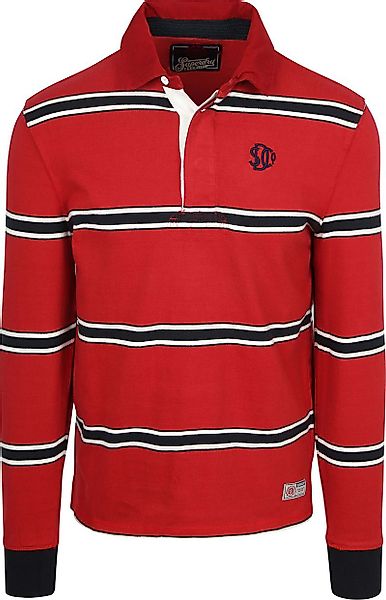 Superdry Rugby Polo Vintage Streifen Rot - Größe M günstig online kaufen