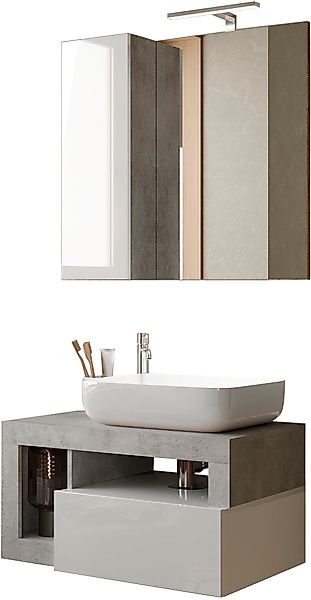 welltime Badmöbel-Set »Hamburg, Badezimmerset 2tlg. Breite 79 cm, Badmöbel, günstig online kaufen