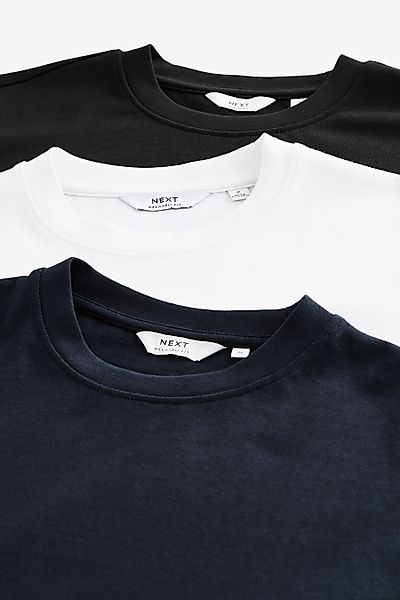 Next T-Shirt Schwere Relaxed Fit T-Shirts im 3er Pack (1-tlg) günstig online kaufen