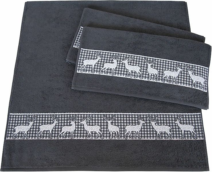 Dyckhoff Handtuch Set "Hirschparade" Set 3 Stk. Frottier Made in Germany (2 günstig online kaufen