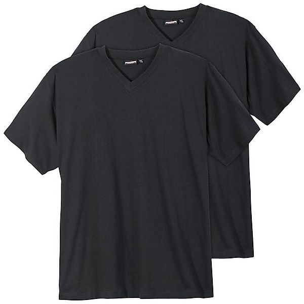 ADAMO V-Shirt 2er-Pack V-Ausschnitt T-Shirt schwarz günstig online kaufen