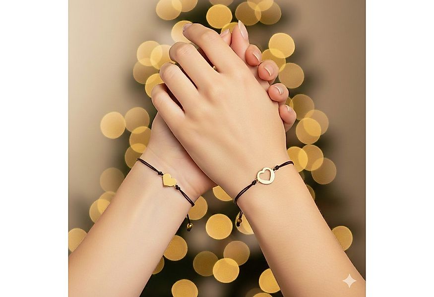 KARMA Armband Set Armband Set Freundschafts Armband 2er Set (Herzmotive, Ar günstig online kaufen