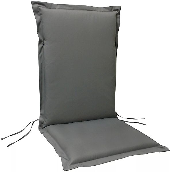 indoba® 4 x Sitzauflage Hochlehner Premium  95°C vollwaschbar Grau 120x50 c günstig online kaufen