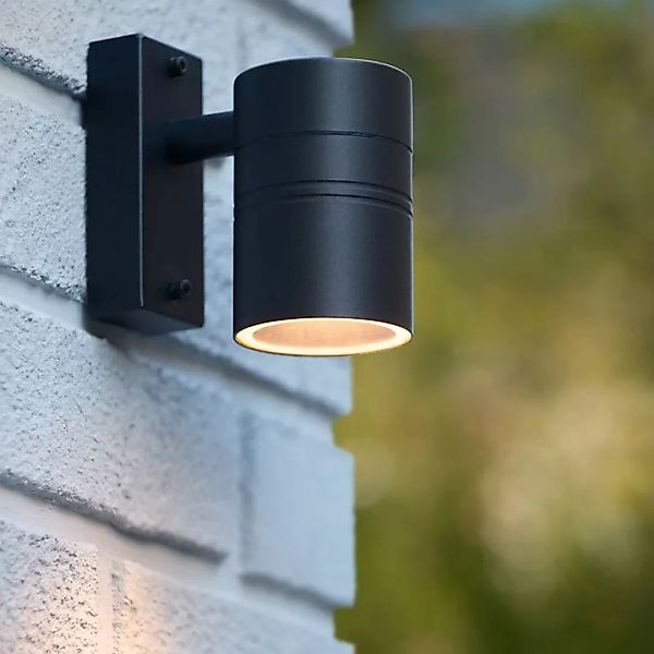 Einflammige LED Außenwandleuchte Arne, schwarz, GU10, 5W günstig online kaufen